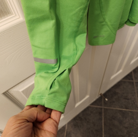 Nike Running Dri-Fit Green Long Sleeve 1/4 Zip Top Size: L - Picture 4 of 5